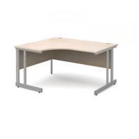 Momento 1400mm width left hand ergonomic desk with cantilever leg in
