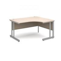 Momento 1400mm width right hand ergonomic desk with cantilever leg in
