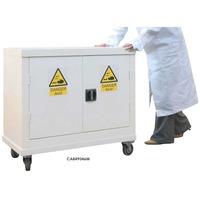 mobile hazardous storage cabinet 840h x 900w x 460d 2 door 1 shelf