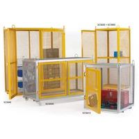 mobile mesh storage cage 1400w x 880h yellow