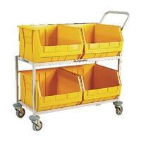 Mobile Storage Trolley cw 4 Bins Yellow 321298