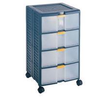 Mobile Storage Cabinet 4-Drawer Blue 329107