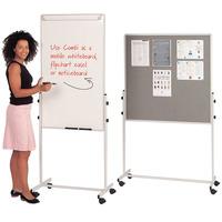 Mobile flip chart combo unit, 1200 x 700