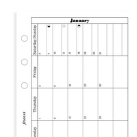 Month Per Page Horizontal Diary