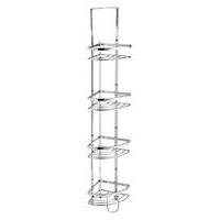 modern flat chrome 4 tier corner unit