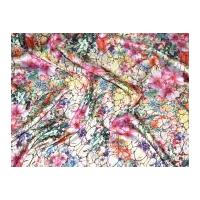 Mosaic Floral Print Slinky Satin Dress Fabric
