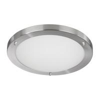 Modern Satin Silver Flush Bathroom Light