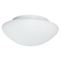 modern bathroom ceiling light in white opal glass