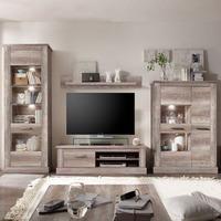 Montreal Living Room Furniture Set In Canyon Oak With LED Light