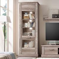 montreal display cabinet in monument canyon oak with led