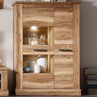 Montreal Display Cabinet In Walnut Satin With 2 Door And LED