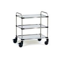 MODULAR STAINLESS STEEL TROLLEY, 630 x 400MM WITH 3 SHELVES