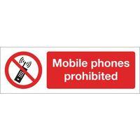 MOBILE PHONES PROHIBITED SELF-ADHESIVE VINYL 300 x 100