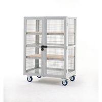 MOBILE STORAGE SHELVING WITH DOORS 1355.900.600 PLYWOOD, GREY