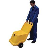 MOBILE SALT AND GRIT STORAGE BIN WITH SEAL AND LATCH IN YELLOW