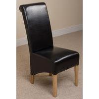 montana leather dining chair black