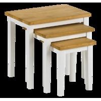 Montrose 3 Piece Nest of Tables - White and Oak