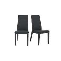 Monaco Pair of Faux Leather Dining Chairs