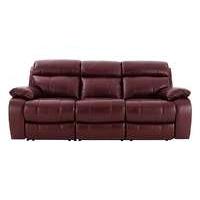 moreno 3 seater leather recliner sofa