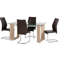 Monza Dining Set Oak Effect