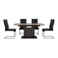 Moda Extending Dining Table and 4 Faux Leather Chairs