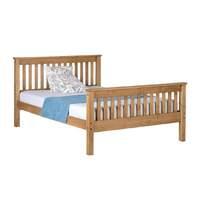 Monaco High Foot End Bed Frame Double Pine