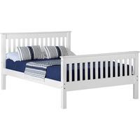Monaco High Foot End Bed Frame Double White