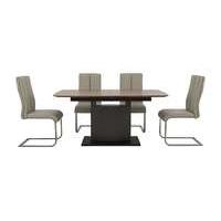 Moda Extending Dining Table and 4 Faux Leather Chairs