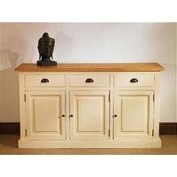 Mottisfont Painted Flour Dresser Base (White, Oak, Metal)