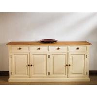 Mottisfont Painted Large Welsh Dresser Base (Cream, Pine, Metal)