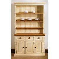 Mottisfont Painted 4ft Full Farmhouse Dresser (Cream, Oak, Wooden)