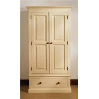 Mottisfont Painted Single Wardrobe 1 Drawer (Cream, Wooden)