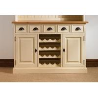 Mottisfont Painted Dresser Base With Built In Wine Rack (Cream, Pine, Wooden)