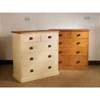 Mottisfont Painted 2 Over 3 Chest Of Drawers (White, Pine, Metal)