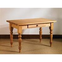 Mottisfont Waxed 4ft x 2ft 6in Turned Leg Table (Metal)