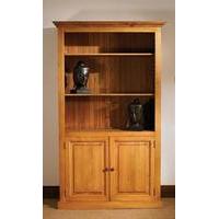 Mottisfont Waxed Bookcase with 2 Doors (Metal)