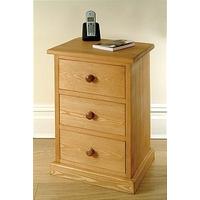 Mottisfont Waxed 3 Drawer Bedside Cabinet (Metal)