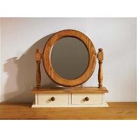 Mottisfont Painted Dressing Table Mirror Oval (Blue, Oak, Metal)