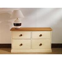 mottisfont painted long 4 drawer chest white oak metal