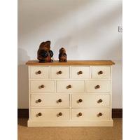 Mottisfont Painted 11 Drawer Multi Chest (Blue, Oak, Metal)