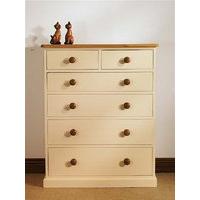 Mottisfont Painted 2 over 4 Chest of Drawers (Cream, Oak, Wooden)
