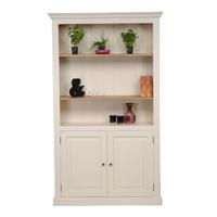 Mottisfont Painted 2 Door Bookcase (Cream, Oak, Metal)