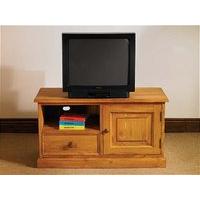Mottisfont Waxed Rectangle TV & DVD Unit (Wooden)