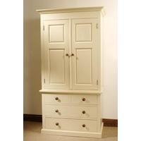 Mottisfont Painted Linen Press (White, Wooden)