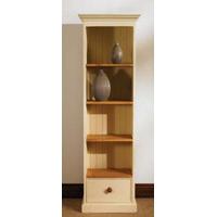 mottisfont painted slim jim bookcase blue metal oak