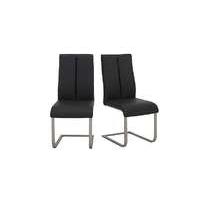 moda pair of faux leather dining chairs