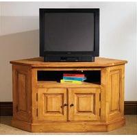 mottisfont waxed corner tv unit with 2 doors metal