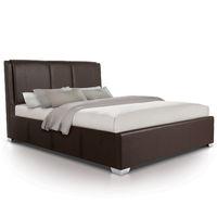 Modern Leather Extra Storage Ottoman Bed - Kingsize - Brown