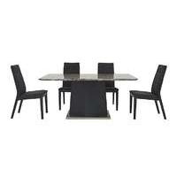 Monaco Dining Table and 4 Fabric Chairs