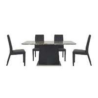 Monaco Dining Table and 4 Faux Leather Dining Chairs